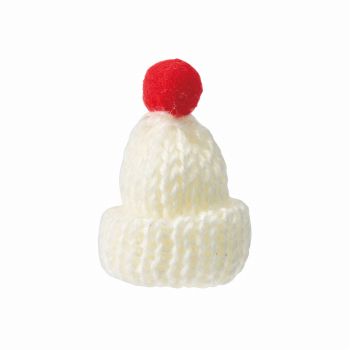 プチニット帽　ホワイト　デコレーション素材　6コ入　置物　クリスマス　XO000251-001