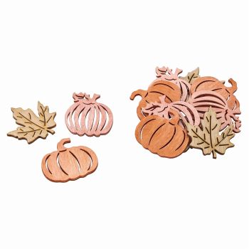 【完売品】パンプキンパーツ　オレンジ／コーラル／ナチュラル　デコレーション素材　18コ入　パーツ　ハロウィン　HW000127