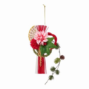 花しめ飾り　千歳（ちとせ）　しめ縄　お正月飾り　アーティフィシャルフラワー　造花　ギフトアレンジ　ZA006030