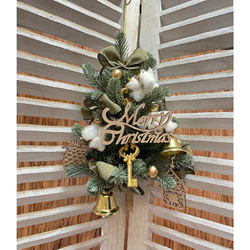 flentオリジナル　クリスマスハンギングツリー小　壁掛けツリー　ミニツリー　アレンジメント　アーティフィシャルフラワー　造花　ML037067