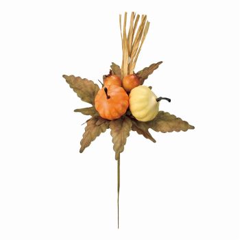 【今季完売】オータムパンプキンピック　ブラウン　4本入　アーティフィシャルフラワー　造花　かぼちゃ　パンプキン　HW008630