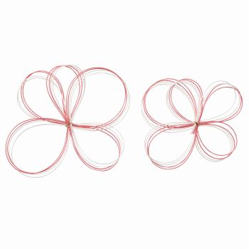 変形水引花飾り　白／ピンク　2コ入　水引飾り　デコレーション素材　MH000552-002