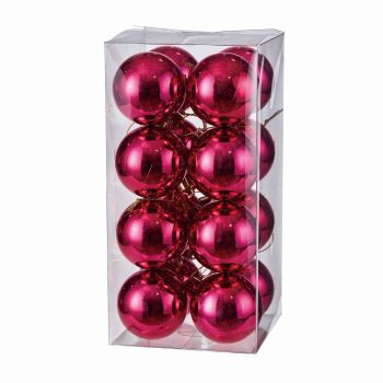 【完売品】シャイニーボール 50　ピンク　16コ入　クリスマスボールオーナメント　クリスマスボール　XB005010-002