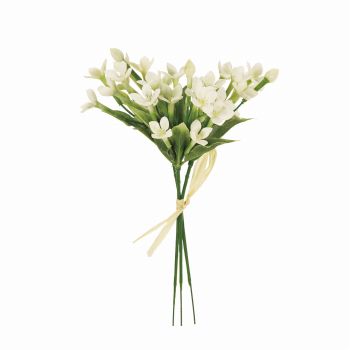 MAGIQ　サリューブバリアブーケ　ホワイト　アーティフィシャルフラワー　造花　ステファノチス　ジャスミン　ブバリア　FM007208-001