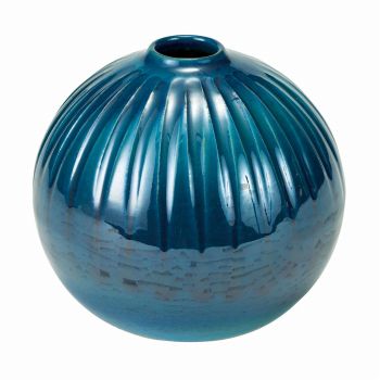 毬楽花瓶　霞トルコ　花瓶　花器　ベース　信楽焼　陶器　YK902030-055