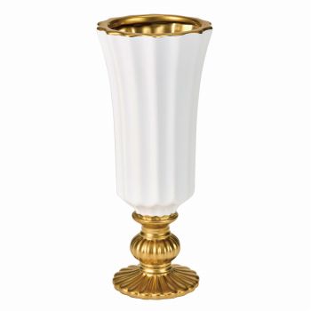 ルミエ　ホワイトゴールド　花器　ベース　陶器　CX001200