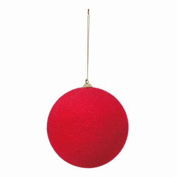 フロックボール12　レッド　デコレーション素材　オーナメント　クリスマス　ディスプレイ　インテリア　クリスマスボール　XO001208-003