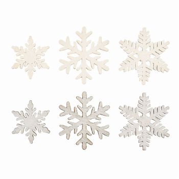 スノーフレークパーツ　シルバー／ホワイト　12コ入　デコレーション素材　デコレーションパーツ　ハンドメイド　クリスマス　雪　雪の結晶　XO000183-019