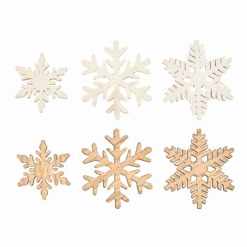 スノーフレークパーツ　ナチュラル／ホワイト　12コ入　デコレーション素材　デコレーションパーツ　ハンドメイド　クリスマス　雪　雪の結晶　XO000183-022
