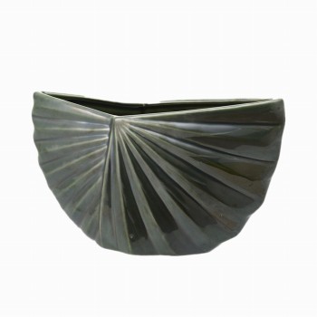 クレイ　Kuori　24L9W15H　パールグリーン　花器　ベース　陶器　CC170588-404