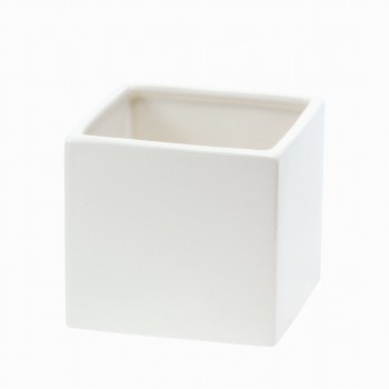 クレイ　カラーベースキューブ S　シャイニーホワイト　花器　6コ入　陶器　CC144776-100