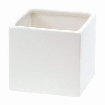 クレイ　カラーベースキューブ L　シャイニーホワイト　花器　3コ入　陶器　CC144778-100