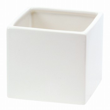 クレイ　カラーベースキューブ LL　シャイニーホワイト　花器　陶器　CC144779-100