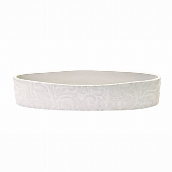 クレイ　ジャパネスク　オーバル S　ホワイト　花器　陶器　CC170021-100