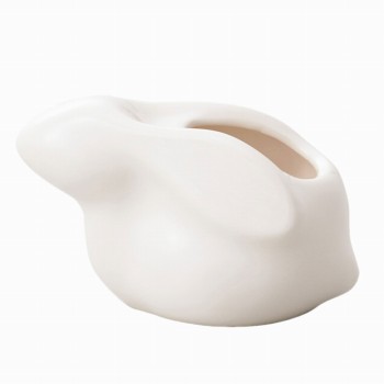 クレイ　SHIRO USAGI　15.5L9W9.5H　ホワイト　花器　ベース　陶器　CC344241-100