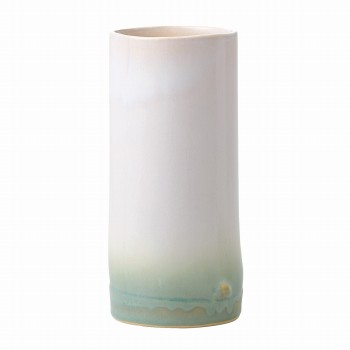 【完売品】東京堂オリジナル　SASAE　ホワイト＆グリーン　花器　陶器　花瓶　CC178565-140