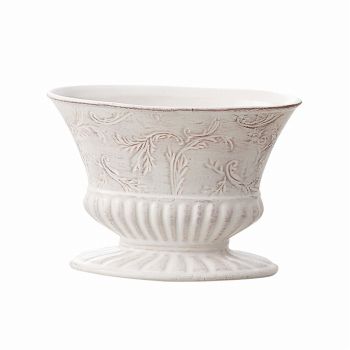 クレイ　Ramages　15.5L8W10.5H　ホワイト　花器　ベース　陶器　CC120486-100