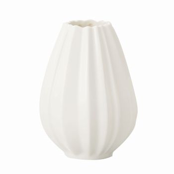 クレイ　Pleats　7.5Φ10H　ホワイト　花器　ベース　2コ入　陶器　CC366262-100