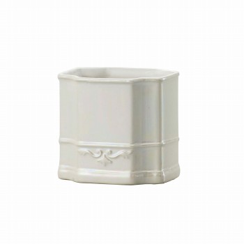 クレイ　ecrin　8L6.5W7.5H　パールホワイト　花瓶　花器　4コ入　陶器　CC120474-104