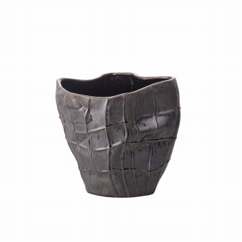 クレイ　sombre　34L30W31H　PEARL BLACK　花器　ベース　陶器　CC177894-811