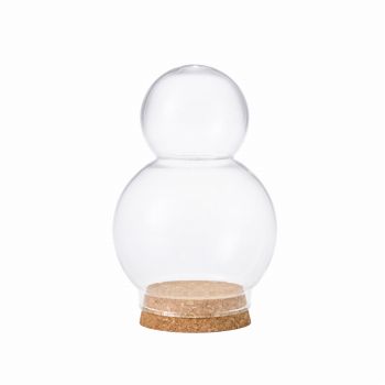 クレイ　Glass with Cork　SNOWMAN8φ12.5H　クリア　花器　ベース　ガラスドーム　CC777491-000