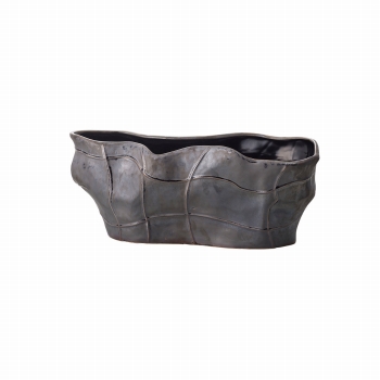 クレイ　sombre　45L15.5W18H　PEARL BLACK　花器　ベース　陶器　CC177896-811