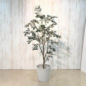 観葉植物＆鉢カバーセット　オリーブツリー 5F & エコフレンドリーポット31　インテリアグリーン　造花　FG003910